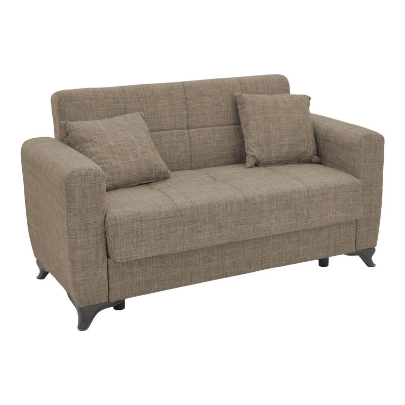 Καναπές - Kρεβάτι Modesto με Αποθηκευτικό χώρο 2θέσιος Ύφασμα Ανοικτό Καφέ 155x85x80 εκ.