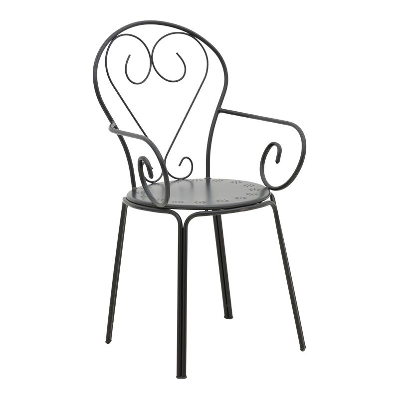 Καρέκλα - Πολυθρόνα Monasty στοιβαζόμενη μαύρο μέταλλο 49x55x90 εκ.