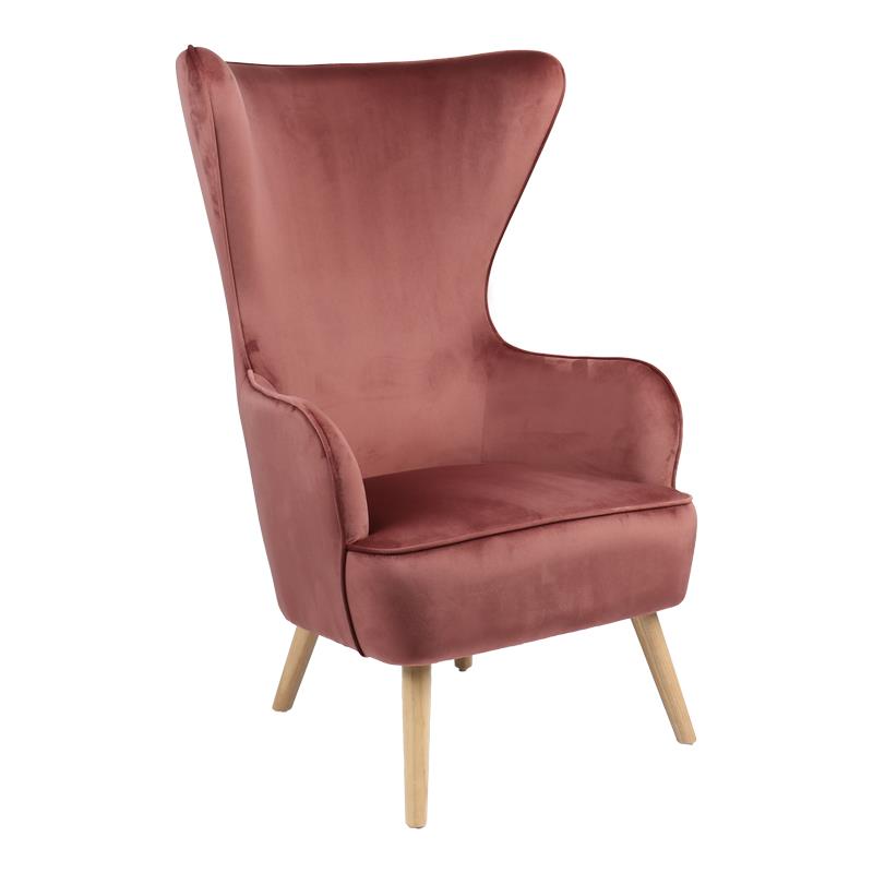 Μπερζέρα Byfon σάπιο μήλο βελούδο-πόδι rubberwood σε φυσική απόχρωση 76x83x117εκ Μπερζέρα Byfon σάπιο μήλο βελούδο-πόδι rubberwood σε φυσική απόχρωση 76x83x117εκ