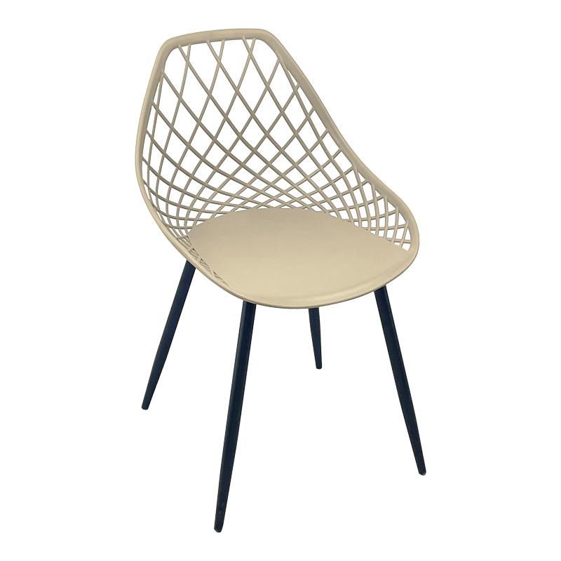 Καρέκλα Suan pp σε capuccino απόχρωση και μαύρο μεταλλικό πόδι 56x49x82εκ