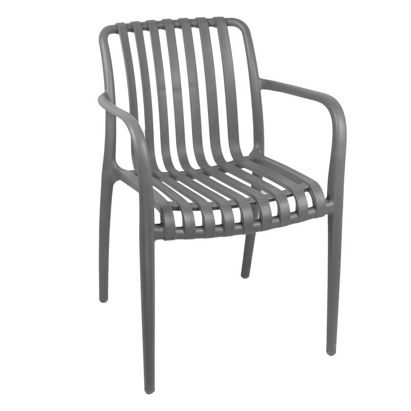 Καρέκλα - Πολυθρόνα Zoi C006 pp σε ανθρακί απόχρωση 58.5x54x80 εκ.