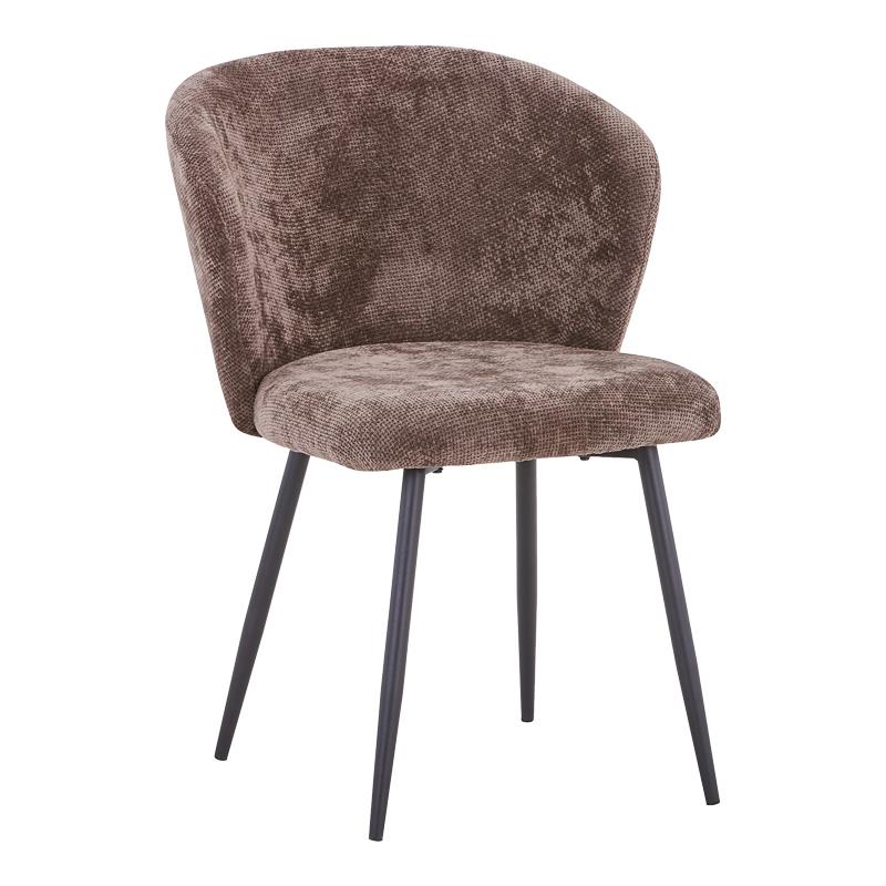 Καρέκλα Karg σε Καφέ ύφασμα - πόδι μαύρο μέταλλο 57x62x80εκ. Καρέκλα Karg σε Καφέ ύφασμα - πόδι μαύρο μέταλλο 57x62x80εκ.