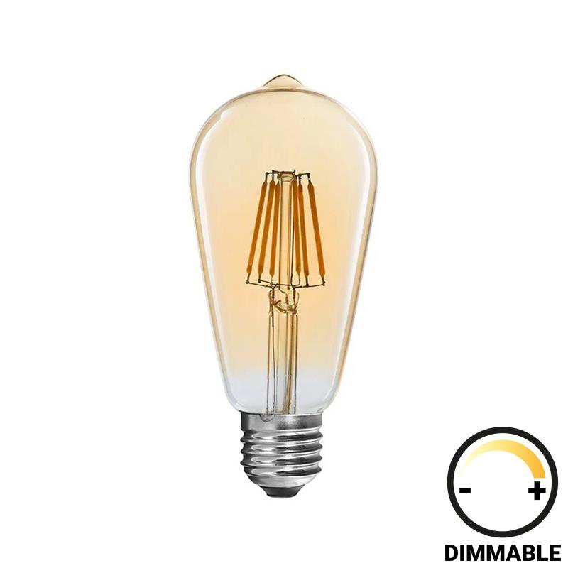Λαμπτήρας LED ST64 Bulb dimmable 4W E27 amber
