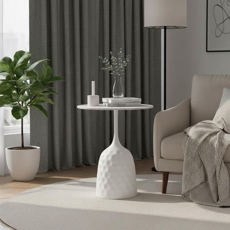 Βοηθητικό τραπέζι Kousien Inart λευκό sintered stone Φ50x60εκ Βοηθητικό τραπέζι Kousien Inart λευκό sintered stone Φ50x60εκ