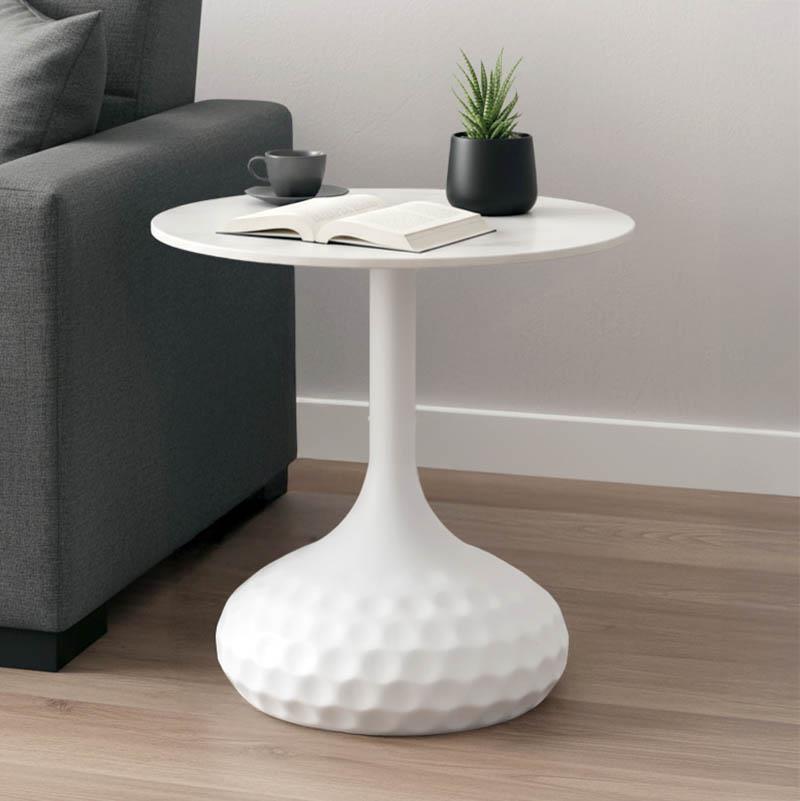 Βοηθητικό τραπέζι Fabron Inart λευκό sintered stone Φ50x52εκ Βοηθητικό τραπέζι Fabron Inart λευκό sintered stone Φ50x52εκ