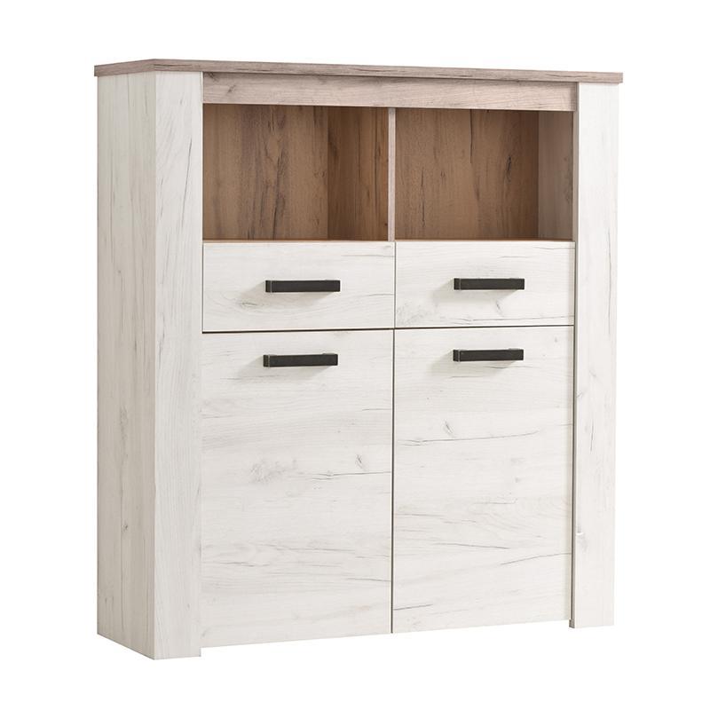 Βιτρίνα Kent POP 2F Γκρί Δρύς - Λευκός Δρύς 114x36x127 εκ. Βιτρίνα Kent POP 2F Γκρί Δρύς - Λευκός Δρύς 114x36x127 εκ.