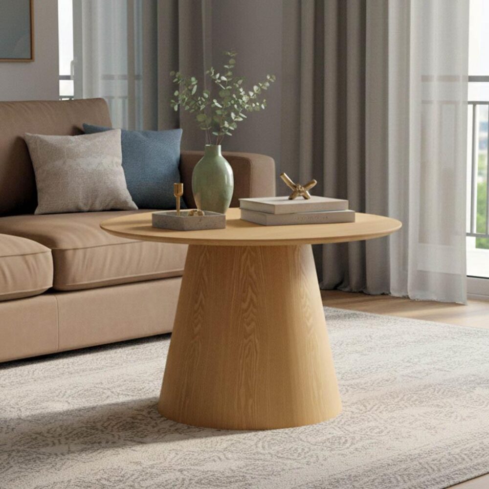 Βοηθητικό τραπέζι Kayano mdf σε φυσική απόχρωση Φ60x40εκ