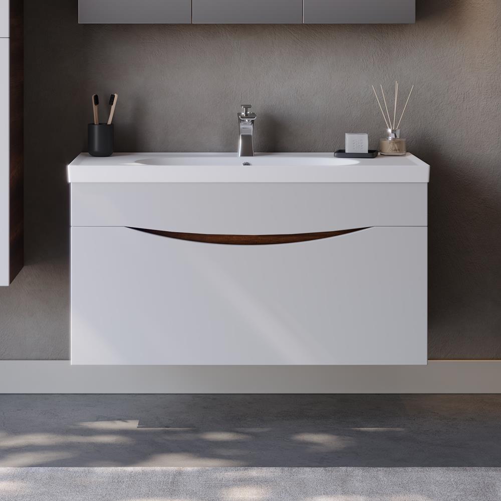 Πάγκος μπάνιου με Νιπτήρα SMILE 100 Λευκό - Barok 100x45.5x54.5 εκ. Πάγκος μπάνιου με Νιπτήρα SMILE 100 Λευκό - Barok 100x45.5x54.5 εκ.