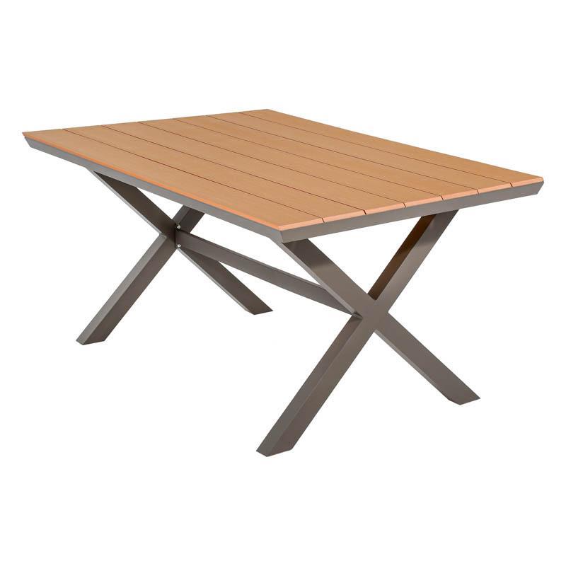 Τραπέζι FL6510 Fylliana Αλουμινίου Polywood Cappuccino 180x100x75 εκ.