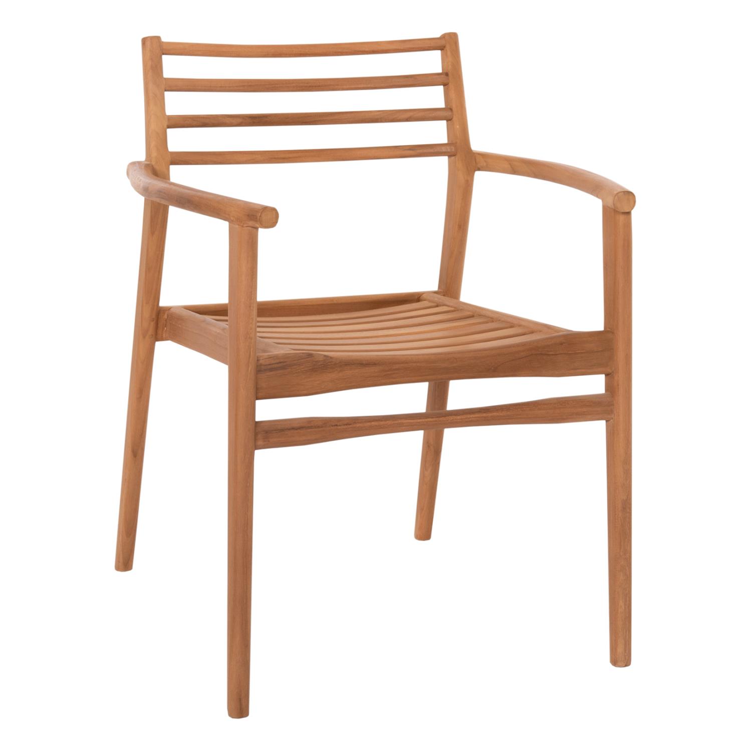 Πολυθρόνα MOOSEN Μασίφ Ξύλο Teak Φυσικό 59x60x78,5Υ εκ.