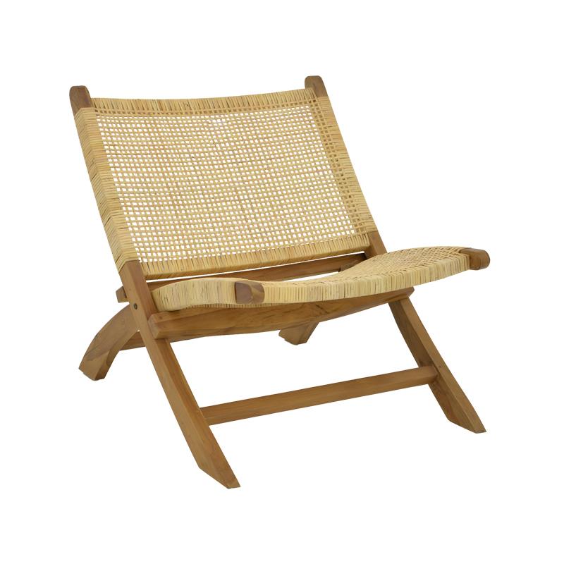 Πολυθρόνα Jerenze φυσικό teak ξύλο-rattan 65x78x68εκ Πολυθρόνα Jerenze φυσικό teak ξύλο-rattan 65x78x68εκ