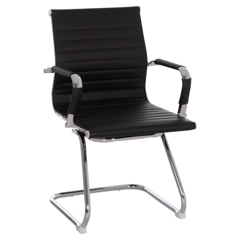 Καρέκλα επισκέπτη Boss με μπράτσα και μαύρο PU 54x56x87Υ εκ.