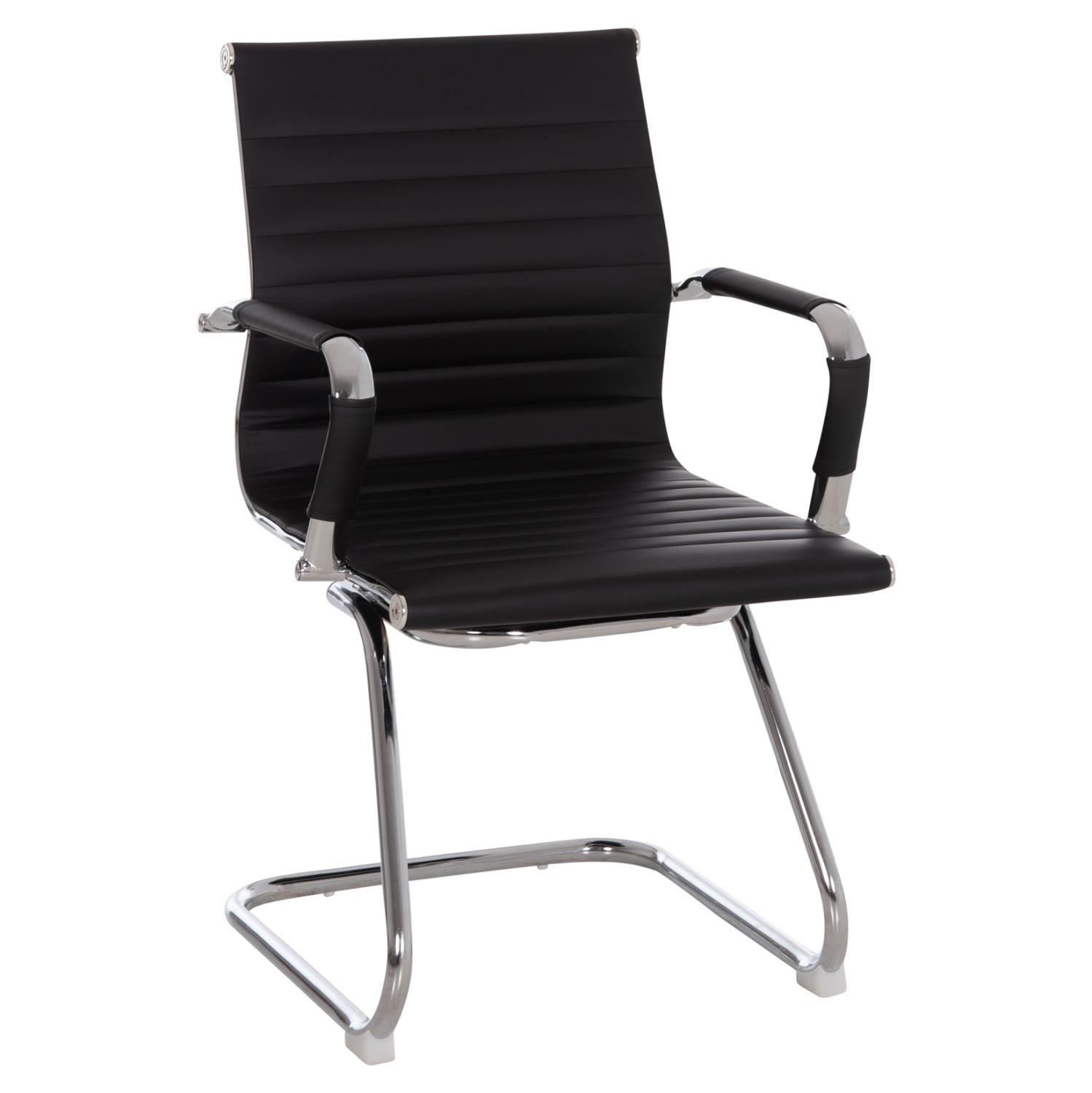 Καρέκλα επισκέπτη Boss με μπράτσα και μαύρο PU 54x56x87Υ εκ.