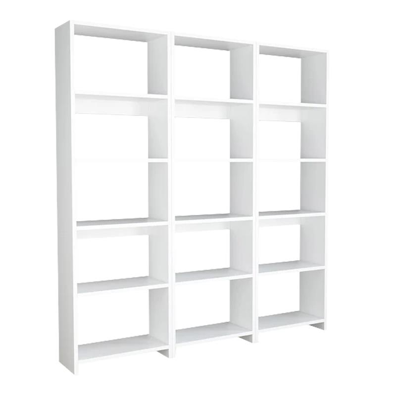 Βιβλιοθήκη Rabuku σε λευκή απόχρωση 146x22x123εκ