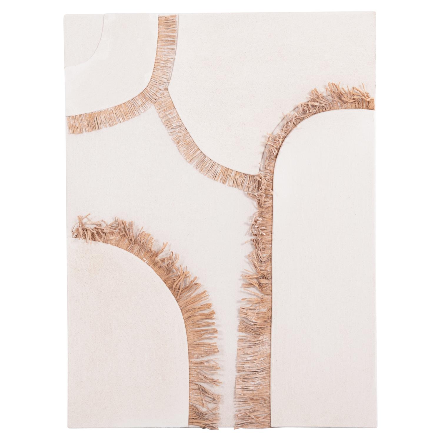 Πίνακας C4532 Ορθογώνιος σειρά Santorini MDF σε Υπόλευκο με Μπέζ χρώμα 60x4,5(πάχος)x80Υεκ.