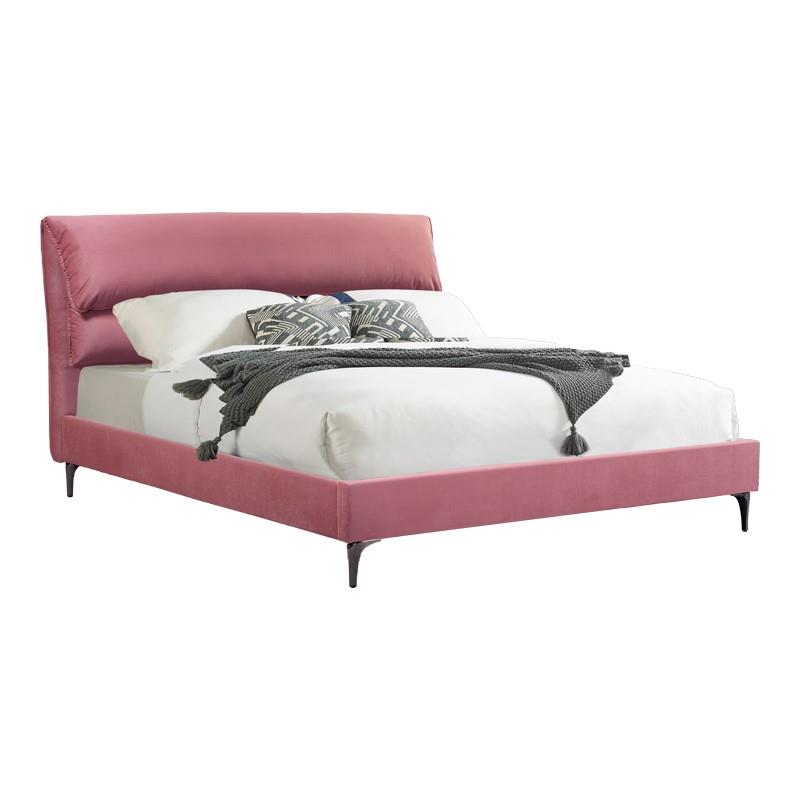 Κρεβάτι Aryna βελούδο σε ροζ απόχρωση 160x200εκ Κρεβάτι Aryna βελούδο σε ροζ απόχρωση 160x200εκ