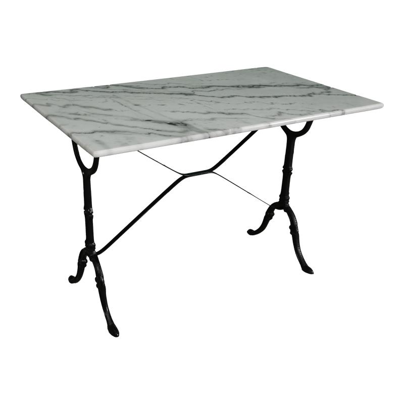 Τραπέζι μαρμάρινο Weiber μαντέμι σε λευκή-μαύρη απόχρωση 100x60x70.8εκ