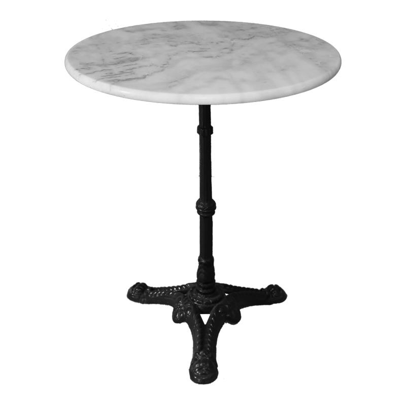 Τραπέζι μαρμάρινο Ancara μαντέμι σε λευκή-μαύρη απόχρωση  Φ60x70.8εκ