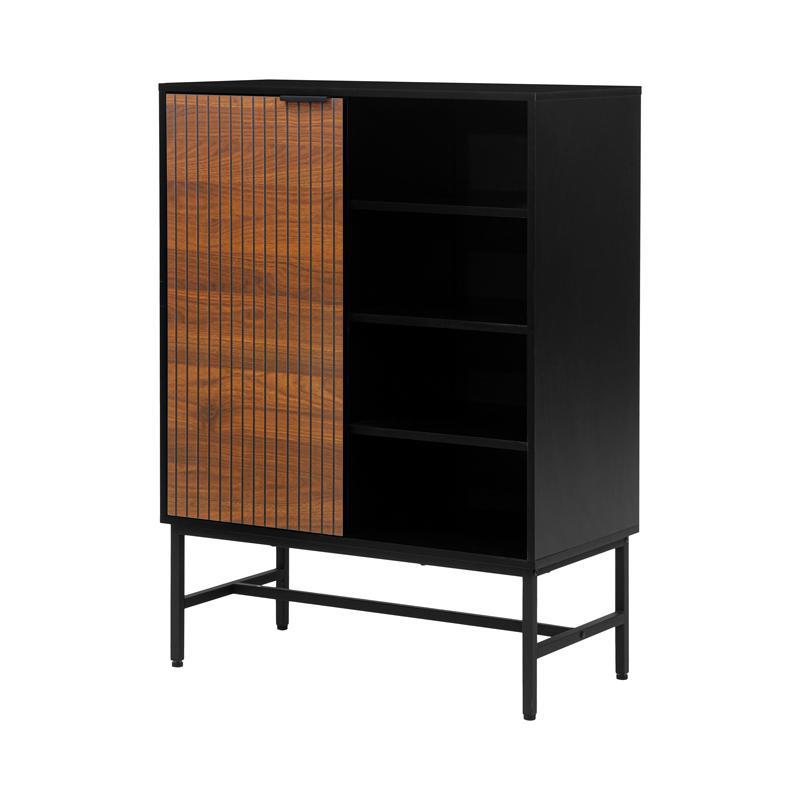 Βιβλιοθήκη - Ραφιέρα FL2405 Fylliana με 4 ράφια και 1 ντουλάπι Μάυρο - Καφέ 80x40x110 εκ. Βιβλιοθήκη - Ραφιέρα FL2405 Fylliana με 4 ράφια και 1 ντουλάπι Μάυρο - Καφέ 80x40x110 εκ.