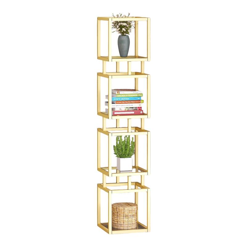 Ραφιέρα μεταλλική επιδαπέδια Kubo χρυσό 30x30x150 εκ.