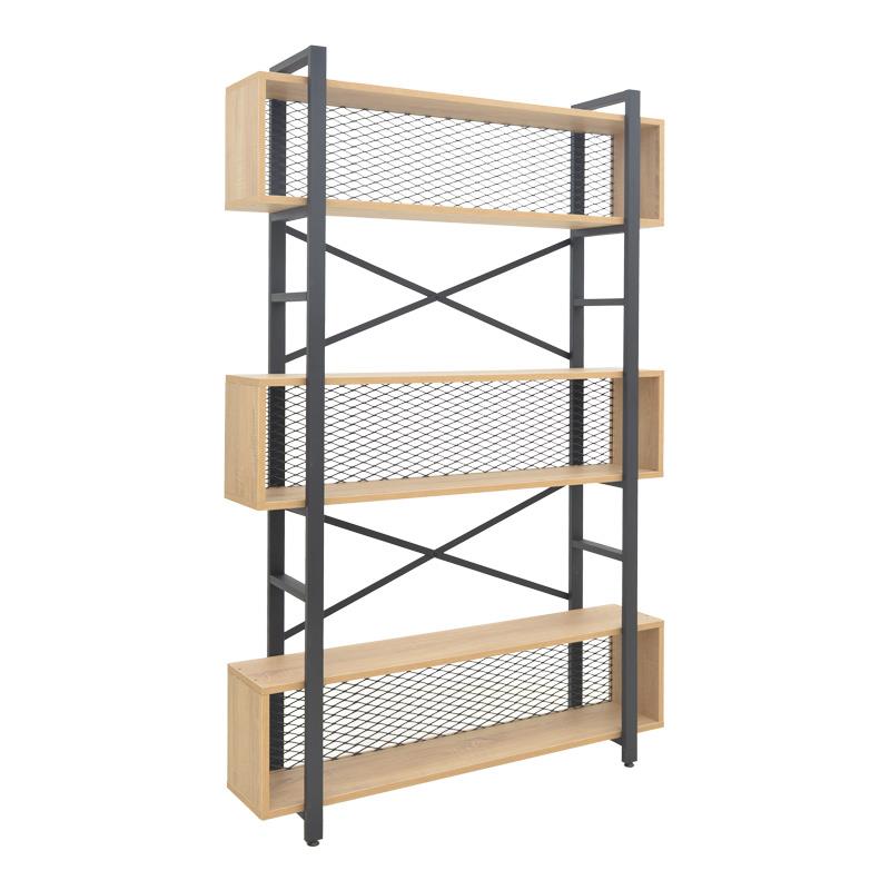 Βιβλιοθήκη Fifer oak - μαύρο 120x28x185 εκ. Βιβλιοθήκη Fifer oak - μαύρο 120x28x185 εκ.