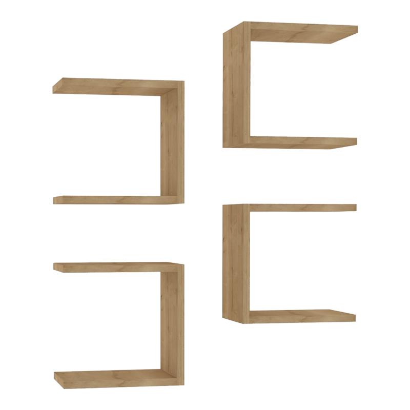 Ραφιέρα τοίχου Perari 4 τεμ. oak 30x19,6x30 εκ.