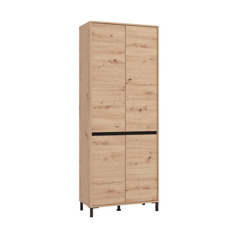 Παπουτσοθήκη Flannan 2K4V Artisan Οak - Μαύρο Ματ 80x40x205 εκ. Παπουτσοθήκη Flannan 2K4V Artisan Οak - Μαύρο Ματ 80x40x205 εκ.