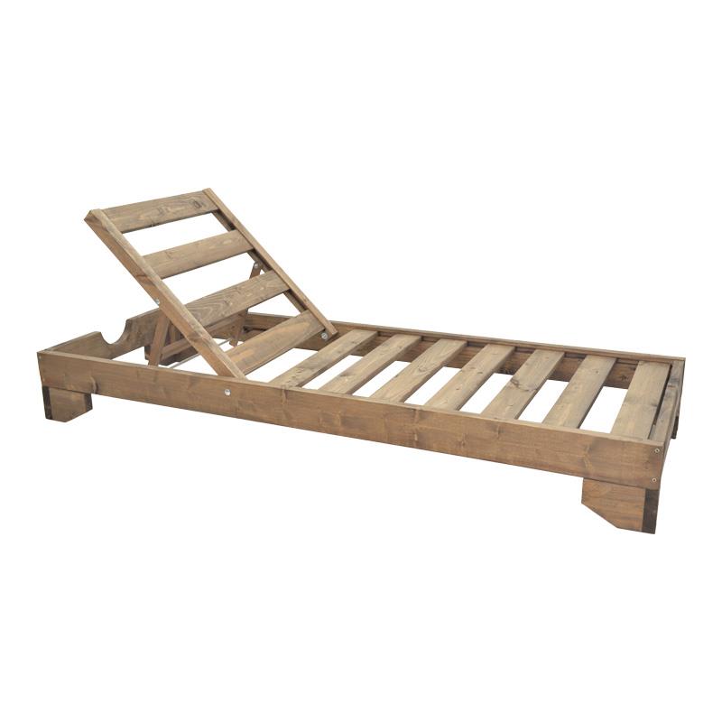 Επαγγελματική Ξαπλώστρα Fendy ξύλο ελάτου σε καρυδί απόχρωση 71.5x200x24εκ