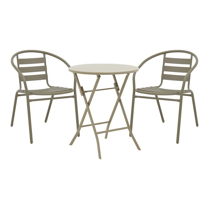 Σετ κήπου Τραπεζαρία Albero-Tade 3τεμ μέταλλο σε σαμπανιζέ απόχρωση Φ60x70εκ Σετ κήπου Τραπεζαρία Albero-Tade 3τεμ μέταλλο σε σαμπανιζέ απόχρωση Φ60x70εκ