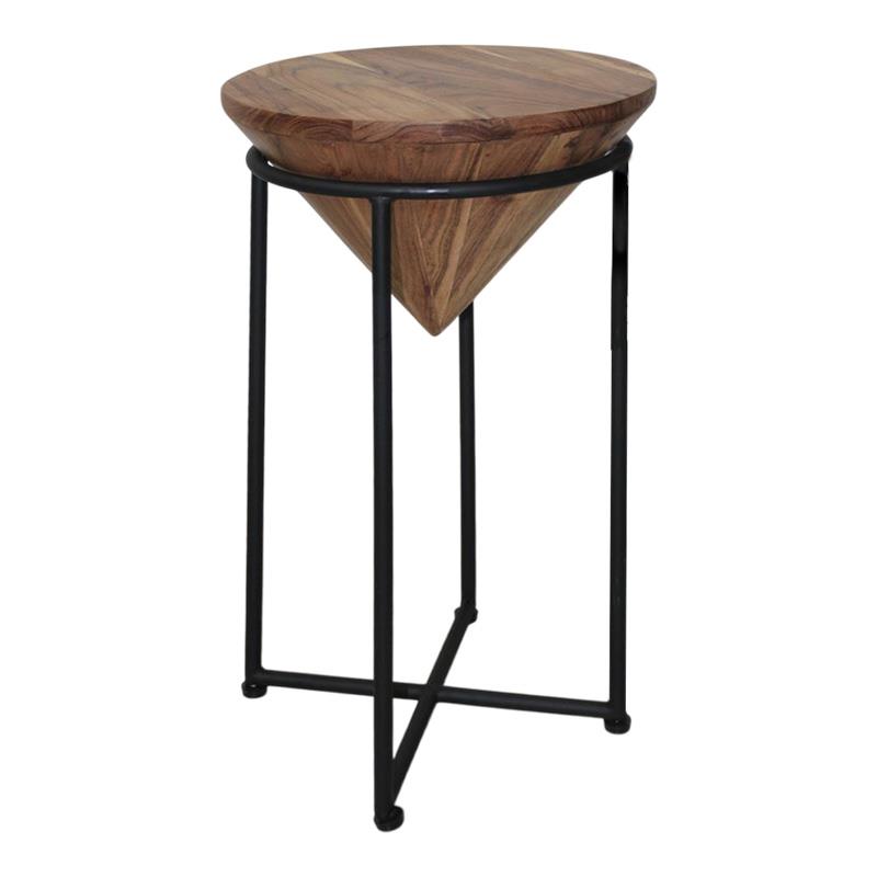 Βοηθητικό Τραπεζάκι σαλονιού Miles I Μασίφ Ξύλο Ακακίας σε Φυσικό Φ31x53 εκ.