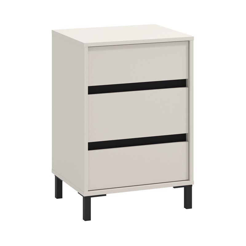 Κομοδίνο MARRON NO3F Cashmere - Μαύρο ματ 48x40x71εκ.