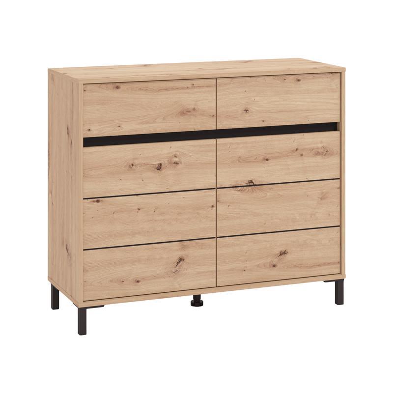 Μπουφές - Κομότα MARRON 106 2K2F2V Artisan oak - Μαύρο 106x40x90εκ.