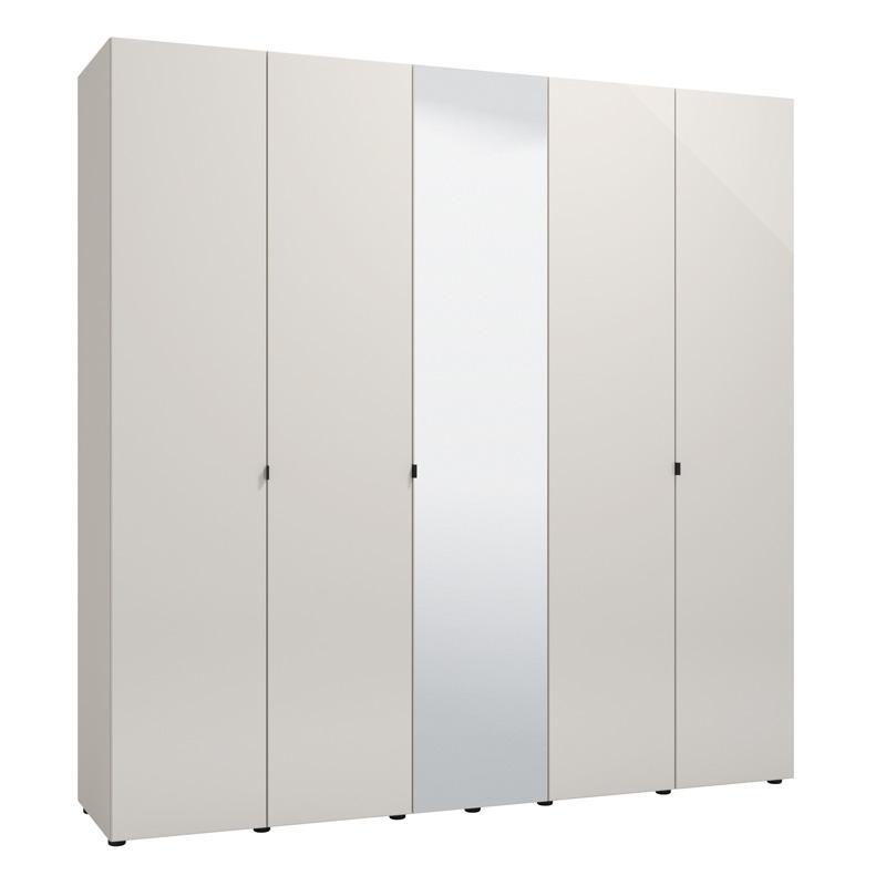 Ντουλάπα LUCCA 5K1O Πεντάφυλλη με Καθρέπτη Cashmere - Λευκό 224x57x227εκ. Ντουλάπα LUCCA 5K1O Πεντάφυλλη με Καθρέπτη Cashmere - Λευκό 224x57x227εκ.