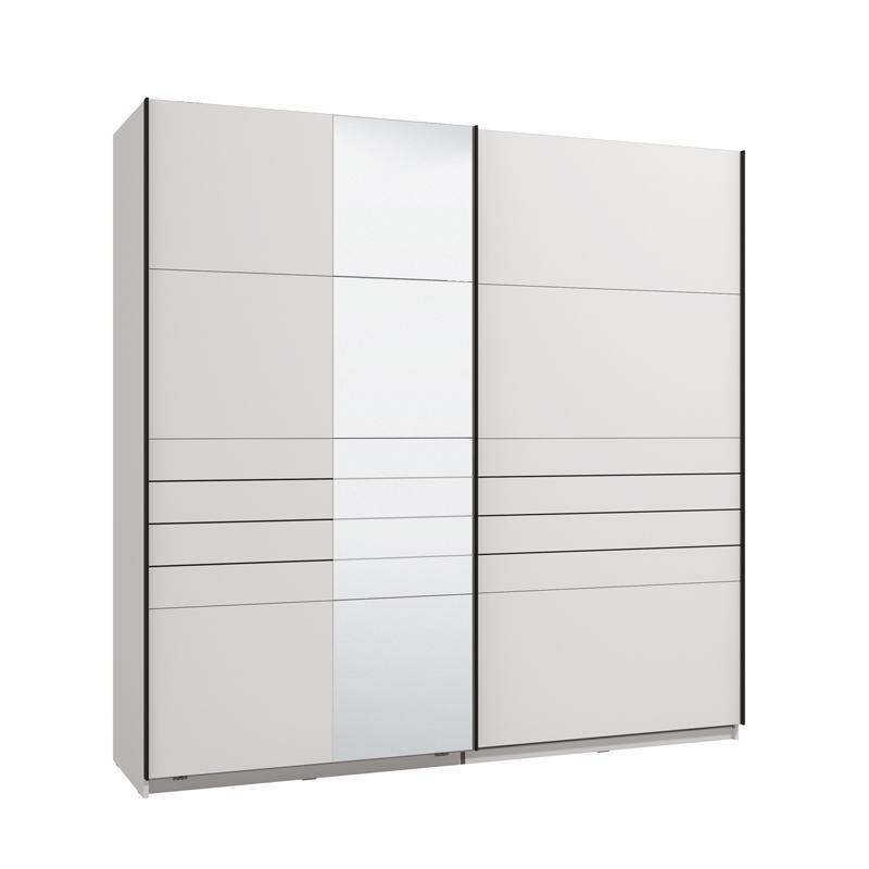 Ντουλάπα Συρόμενη VEYMONT 220 OG με Καθρέπτη Λευκή 220x61x218εκ.