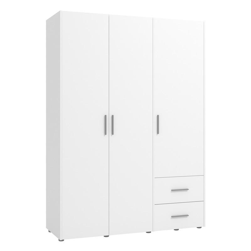 Ντουλάπα PARNAS 3K2F Τρίφυλλη Λευκή 149x54x208 εκ.