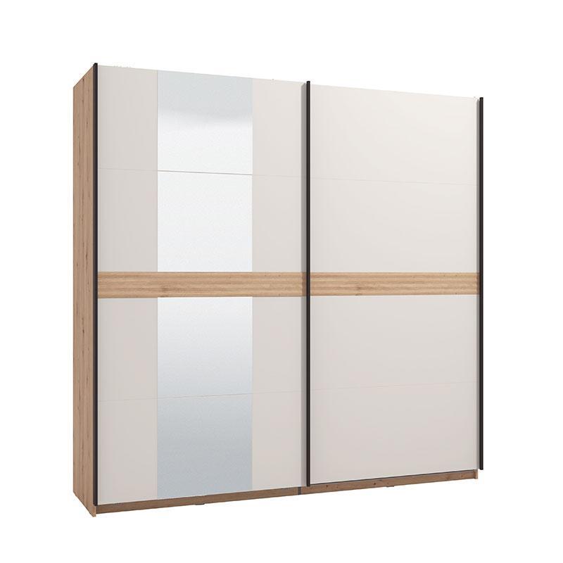 Ντουλάπα Συρόμενη MODENA 245 OG με Καθρέπτη Artisan Oak - Cashmere 245x62x218εκ.