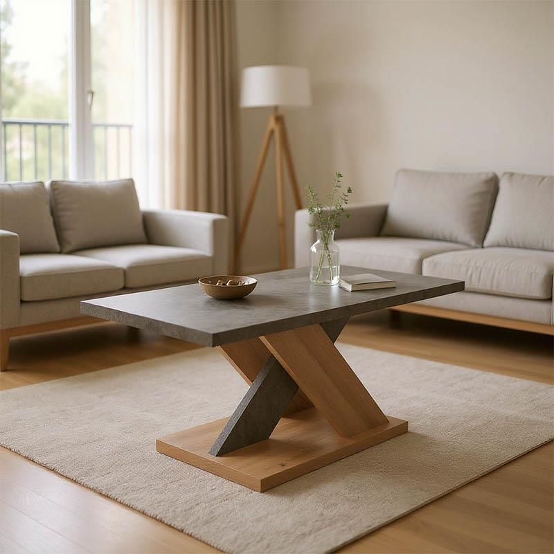 Τραπεζάκι Σαλονιού Solange σε Γκρι - Sonoma 110x55x47.5εκ.