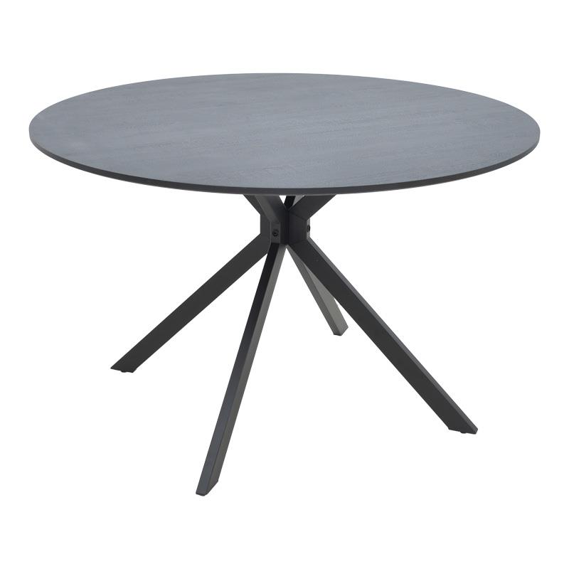 Τραπέζι Τραπεζαρίας Xuson Μdf Ανθρακί με Μαύρα Μεταλλικά πόδια Φ120x75εκ.