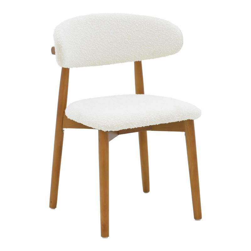 Καρέκλα Τραπεζαρίας Ubene Rubberwood Kαρυδί - Mπουκλέ Ύφασμα Λευκό 51x56x79εκ. Καρέκλα Τραπεζαρίας Ubene Rubberwood Kαρυδί - Mπουκλέ Ύφασμα Λευκό 51x56x79εκ.