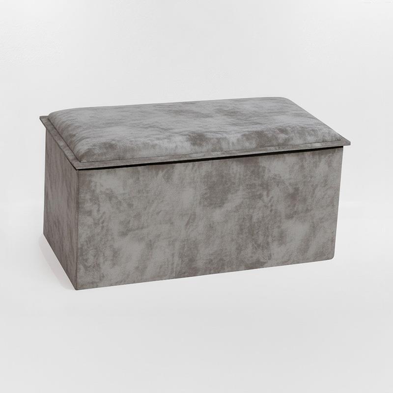 Σκαμπό-μπαούλο Koper Bελούδο σε Mπεζ απόχρωση 76x38x38εκ.