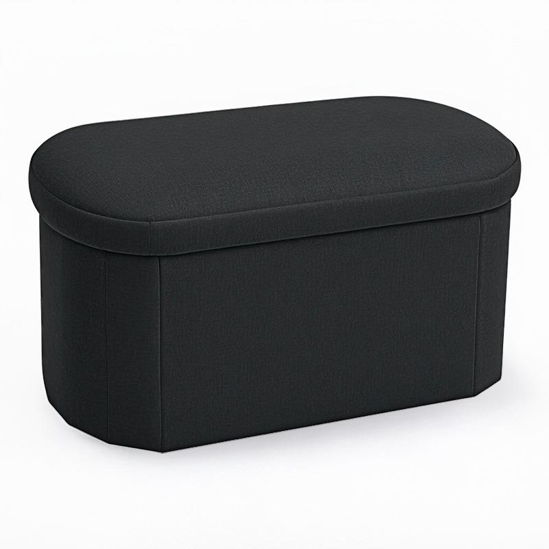 Σκαμπό-μπαούλο Otto ύφασμα μπουκλέ σε ανθρακί απόχρωση 76x38x38εκ.