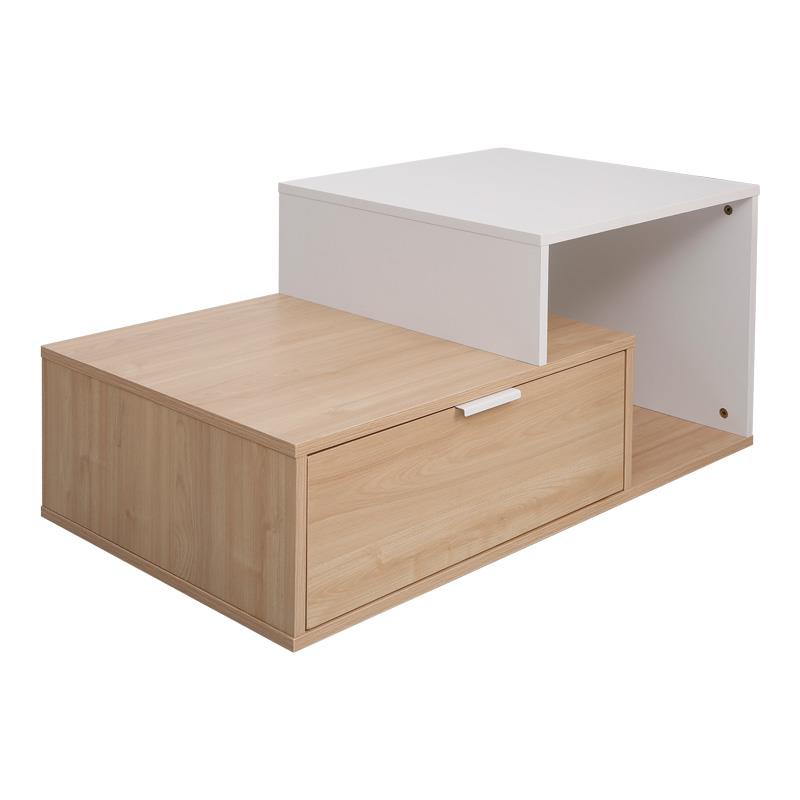 Τραπεζάκι σαλονιού Vople σε φυσική-λευκή απόχρωση 90x50x40εκ. Τραπεζάκι σαλονιού Vople σε φυσική-λευκή απόχρωση 90x50x40εκ.