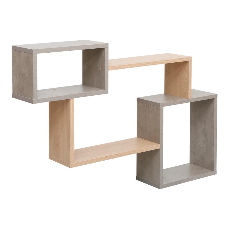 Ράφι τοίχου Beldra σε φυσική με γκρι cement απόχρωση 84x15x57.8εκ