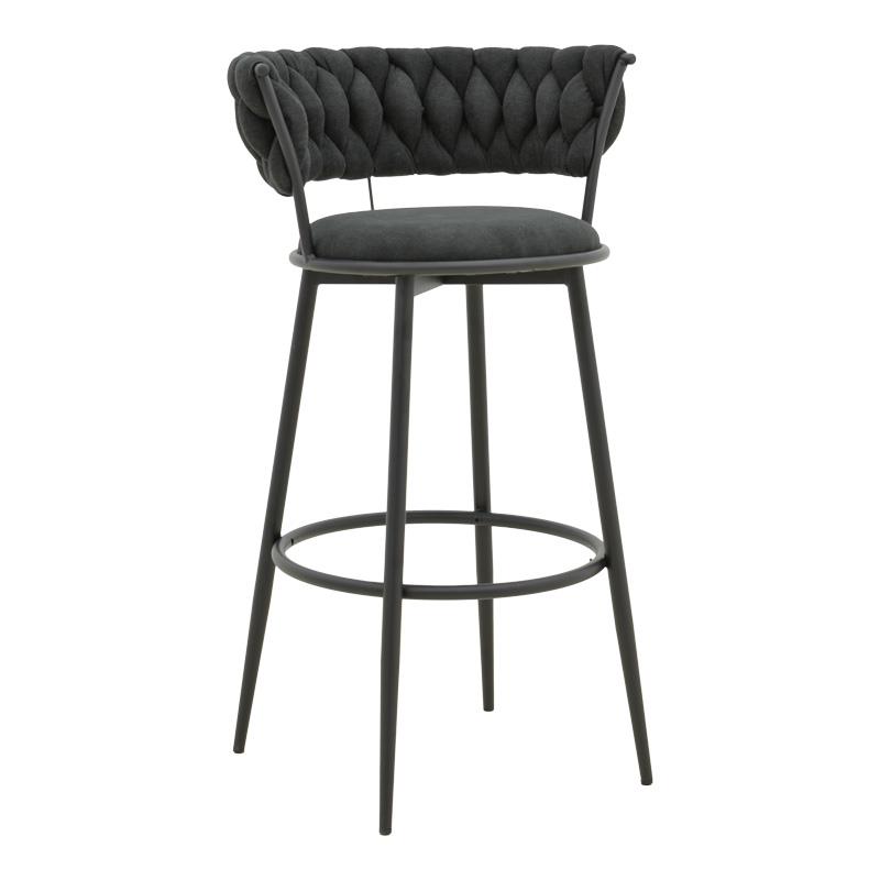 Σκαμπό μπαρ Alkia I ύφασμα σε μαύρη απόχρωση-πόδι μαύρο μέταλλο 50x56x95εκ Σκαμπό μπαρ Alkia I ύφασμα σε μαύρη απόχρωση-πόδι μαύρο μέταλλο 50x56x95εκ