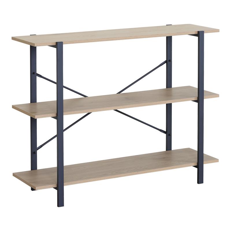 Επιδαπέδια ραφιέρα Nebranzo σε oak απόχρωση με μαύρο μέταλλο 106x35x80εκ