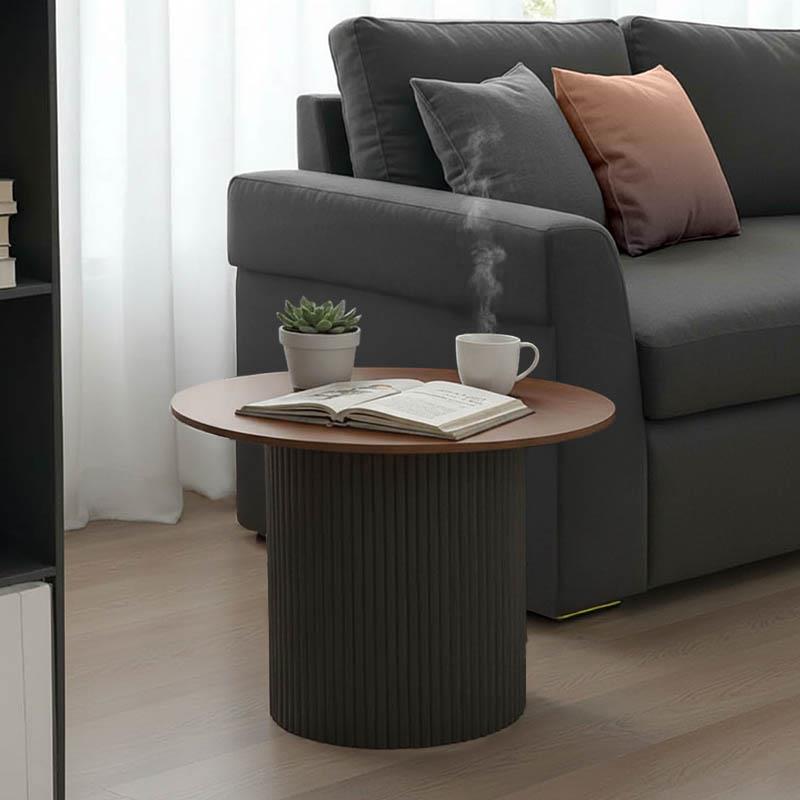 Τραπεζάκι σαλονιού Dovel mdf σε καρυδί-μαύρη απόχρωση Φ70x40εκ