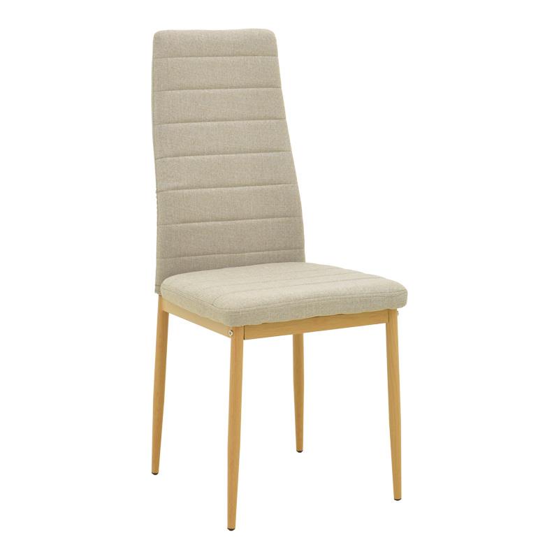 Καρέκλα Parker μπεζ ύφασμα με μεταλλικά πόδια σε φυσική απόχρωση 39.5x48x95εκ