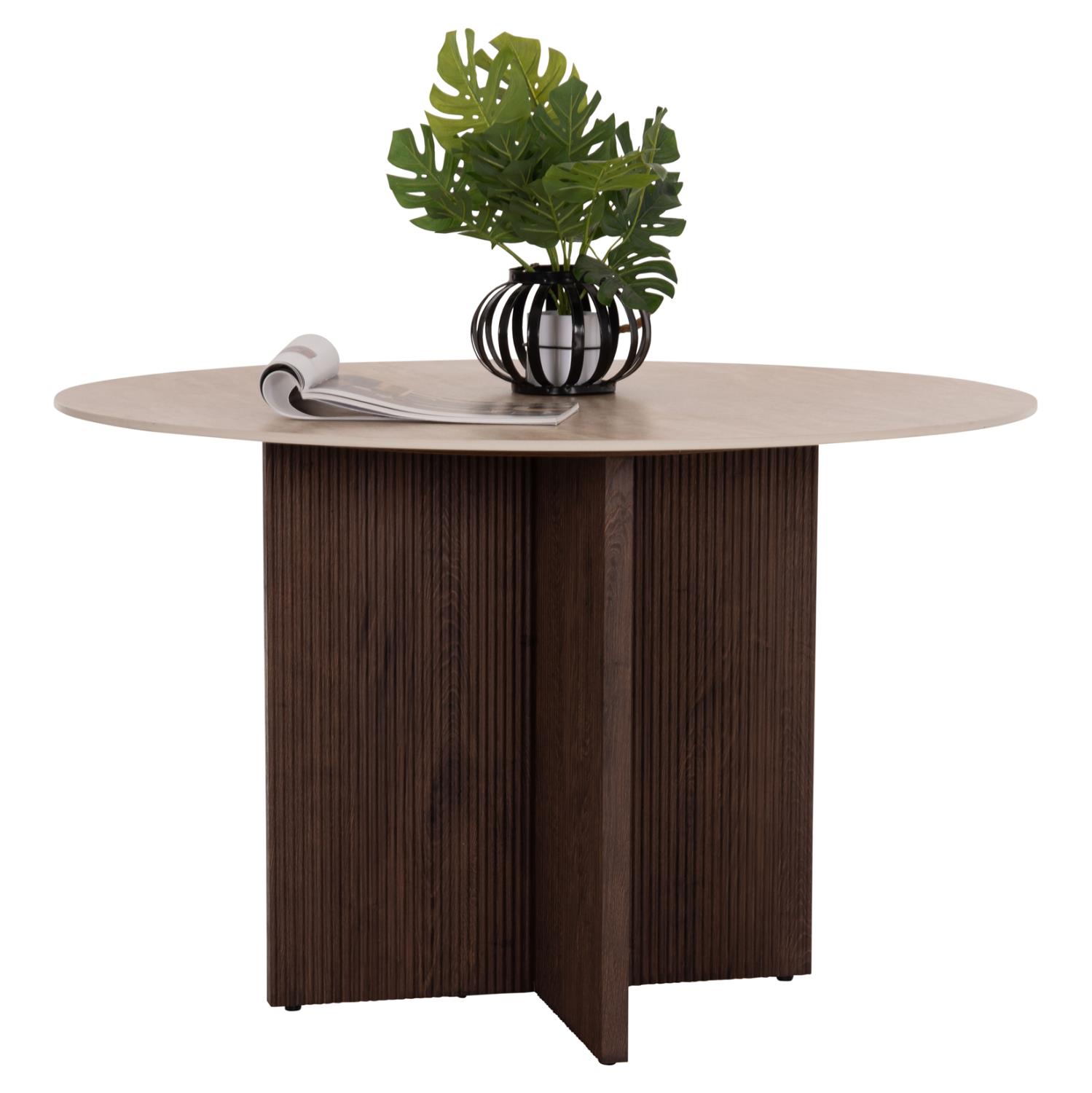 Τραπέζι Τραπεζαρίας SKY Στρογγυλό Κεραμικό Τop με Όψη Τραβερτίνας Φ120x76Υεκ Τραπέζι Τραπεζαρίας SKY Στρογγυλό Κεραμικό Τop με Όψη Τραβερτίνας Φ120x76Υεκ