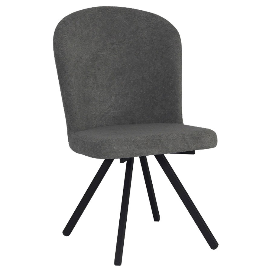 Καρέκλα Τραπεζαρίας BARKA Ύφασμα Μπουκλέ Γκρί Σκούρο 50x60x87εκ.