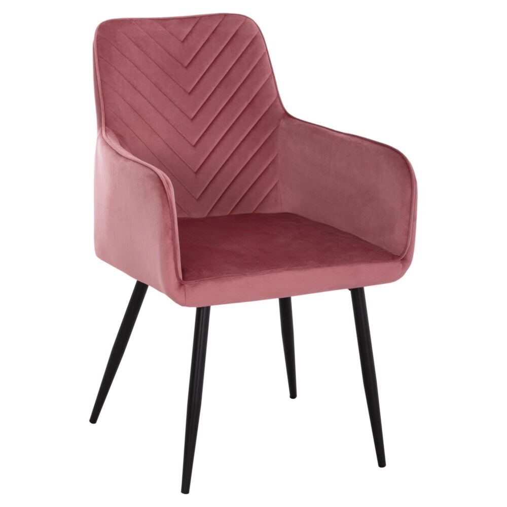 Καρέκλα Πολυθρόνα LATRELL με Βελούδο Σάπιο Μήλο και Μαύρα Μεταλλικά πόδια 54x57x84Yεκ.